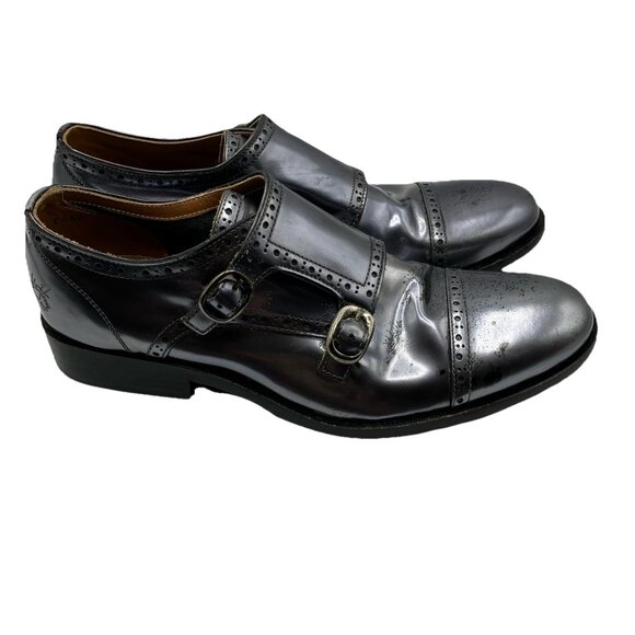 Sz 9 Fluevog  Men Luther Fortitude Oxford Gray Metallic Distress Monk Strap main image 7